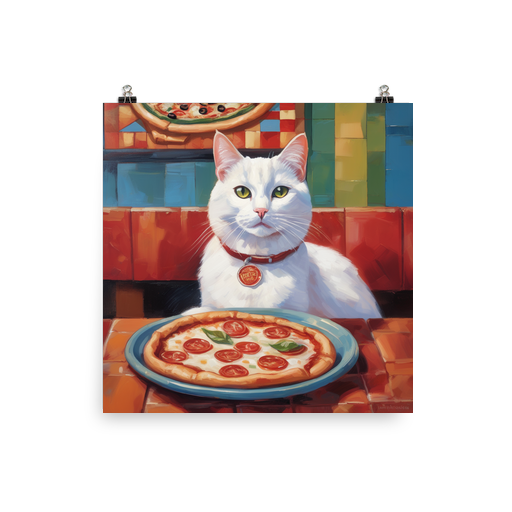 PugMug Custom White Companion Cat Poster