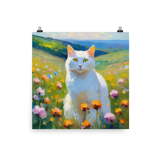 PugMug Custom White Companion Cat Poster