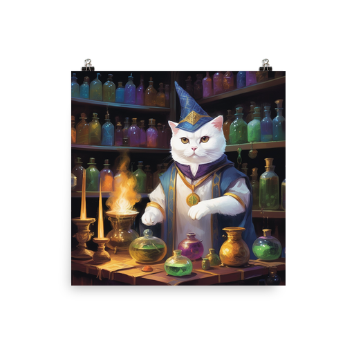 PugMug Custom White Scottish Fold Cat Poster