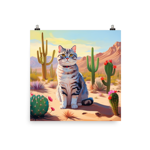 PugMug Custom Tabby Scottish Fold Cat Poster