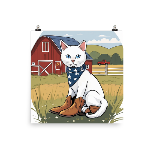 PugMug Custom White Companion Cat Poster