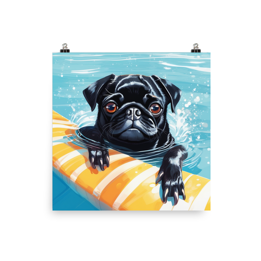 PugMug Custom Black Pug Poster