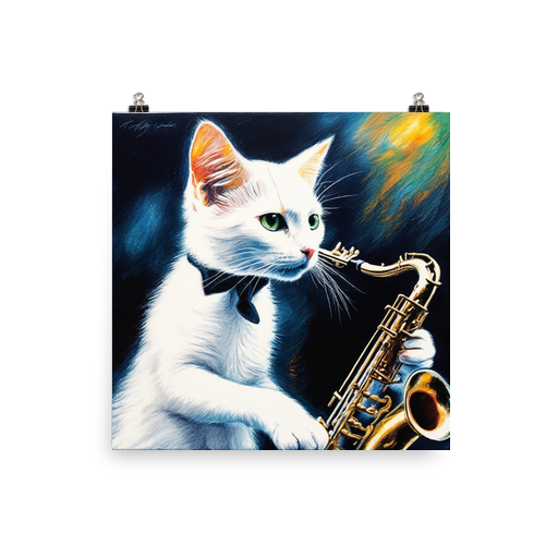 PugMug Custom White Companion Cat Poster
