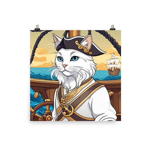 PugMug Custom White Companion Cat Poster