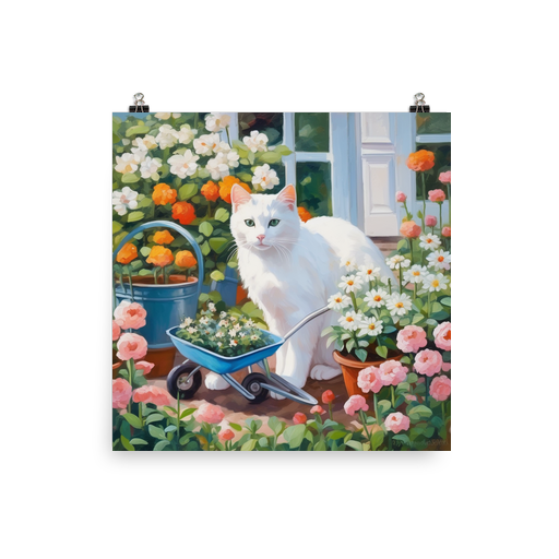 PugMug Custom White Companion Cat Poster