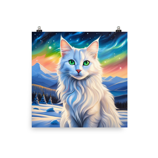 PugMug Custom White Companion Cat Poster