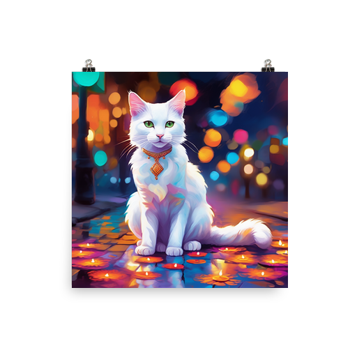 PugMug Custom White Companion Cat Poster