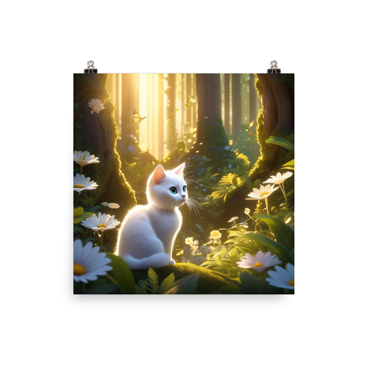 PugMug Custom White Companion Cat Poster