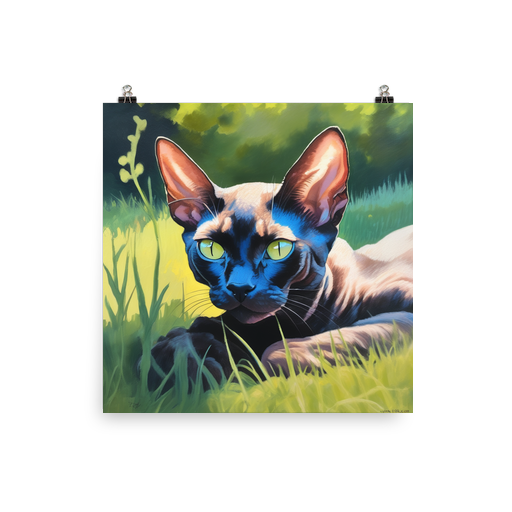 PugMug Custom Black Devon Rex Cat Poster