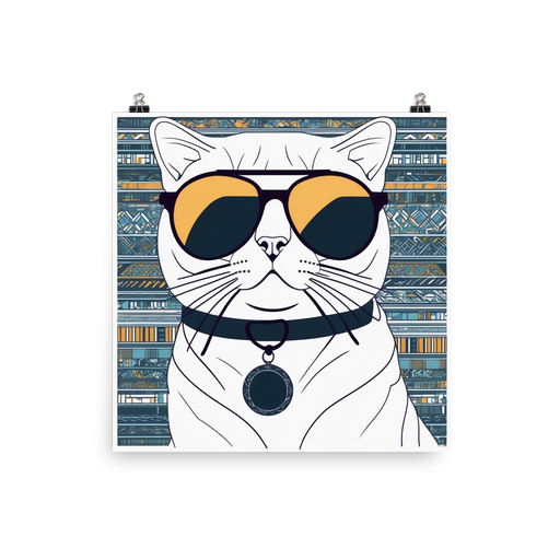 PugMug Custom White Scottish Fold Cat Poster