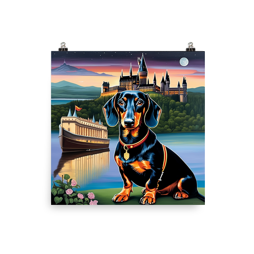 PugMug Custom Black Dachshund Poster
