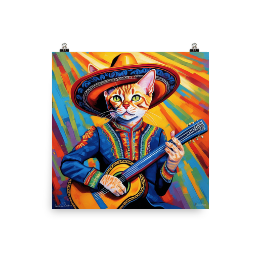 PugMug Custom Tabby Devon Rex Cat Poster