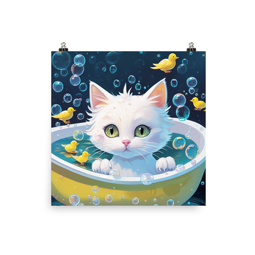 PugMug Custom White Companion Cat Poster