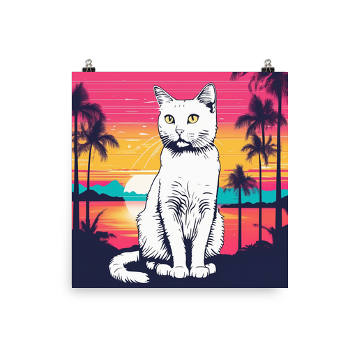PugMug Custom White Companion Cat Poster