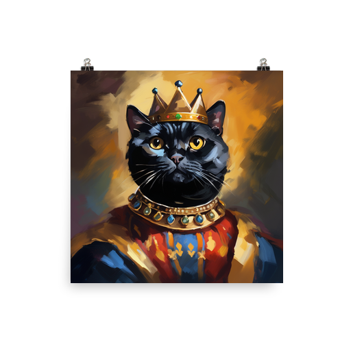 PugMug Custom Black Scottish Fold Cat Poster