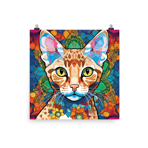 PugMug Custom Tabby Devon Rex Cat Poster