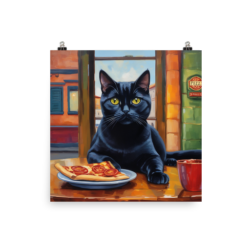 PugMug Custom Black British Shorthair Cat Poster