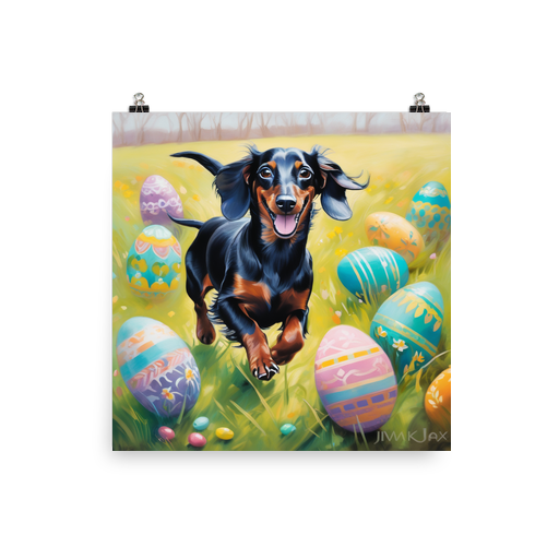 PugMug Custom Black Dachshund Poster