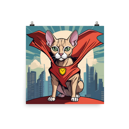 PugMug Custom Tabby Sphynx Cat Poster