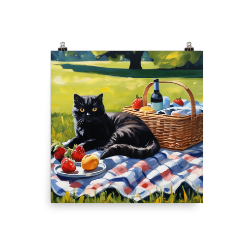 PugMug Custom Black Scottish Fold Cat Poster