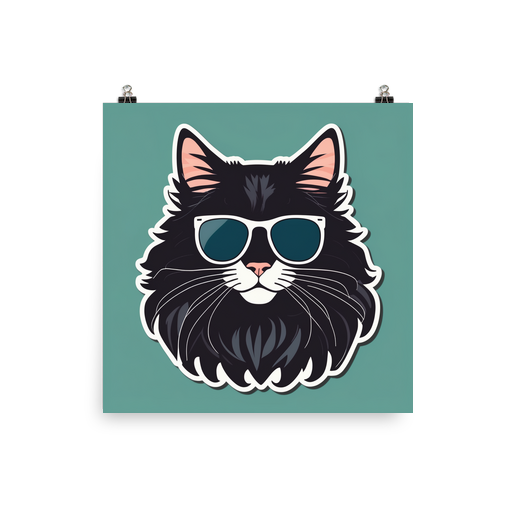 PugMug Custom Black Maine Coon Cat Poster