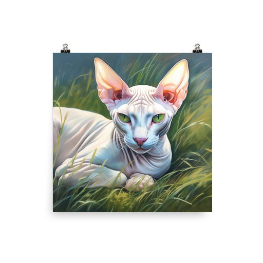 PugMug Custom White Sphynx Cat Poster