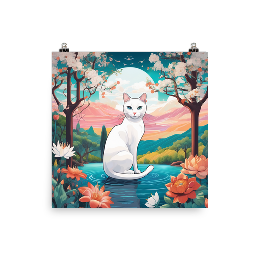 PugMug Custom White Companion Cat Poster
