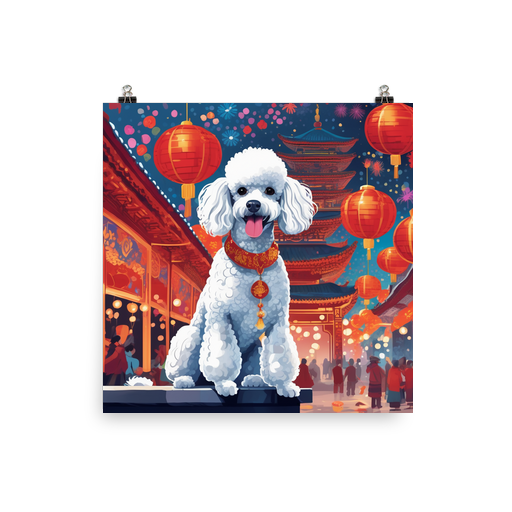 PugMug Custom White Poodle Poster