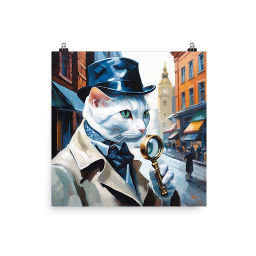 PugMug Custom White Companion Cat Poster