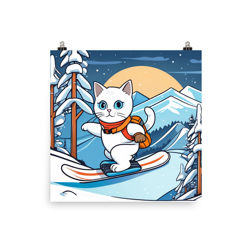 PugMug Custom White Companion Cat Poster