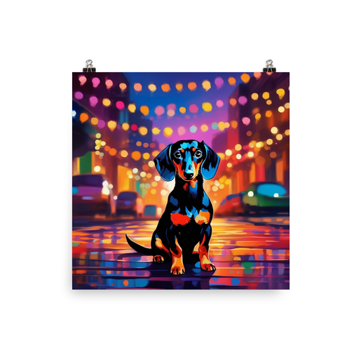 PugMug Custom Black Dachshund Poster