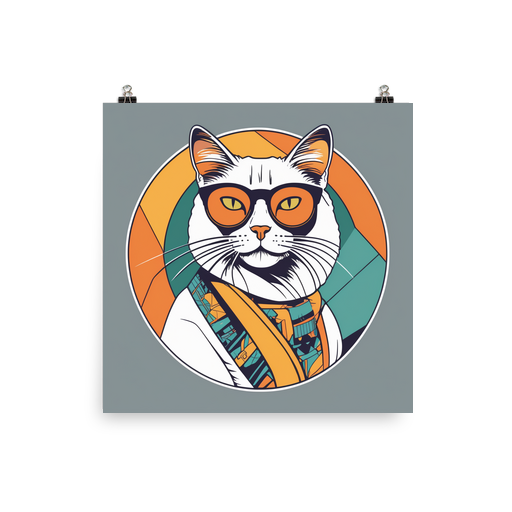 PugMug Custom White Companion Cat Poster