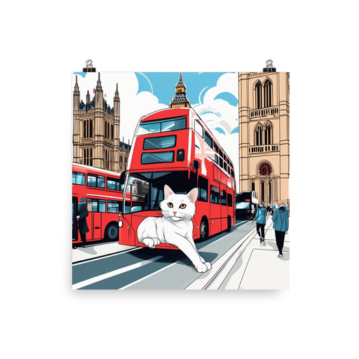 PugMug Custom White Companion Cat Poster