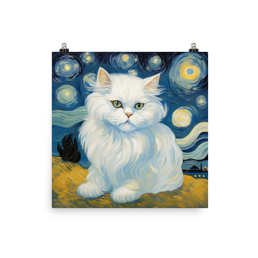 PugMug Custom White Persian Cat Poster