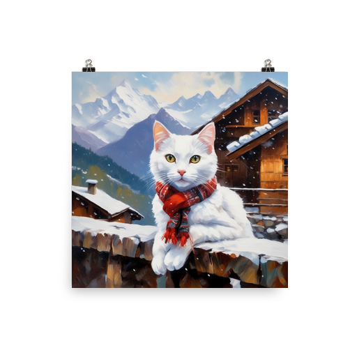 PugMug Custom White Companion Cat Poster