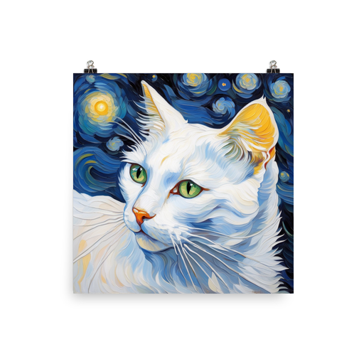 PugMug Custom White Companion Cat Poster