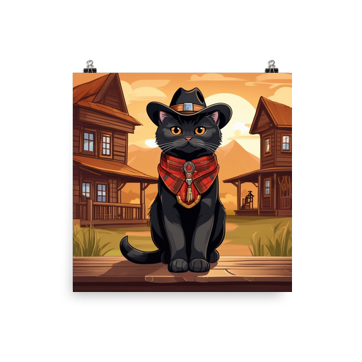 PugMug Custom Black Scottish Fold Cat Poster