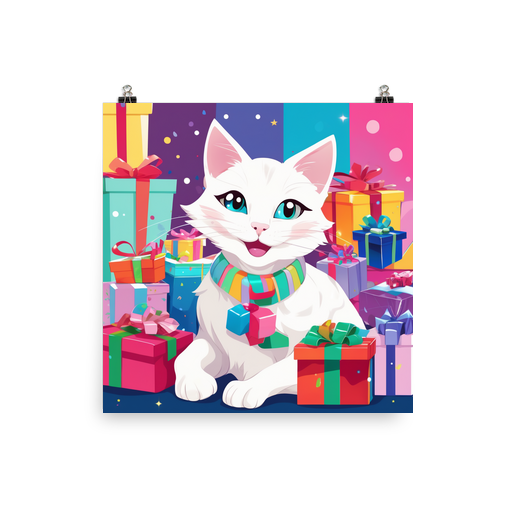 PugMug Custom White Companion Cat Poster