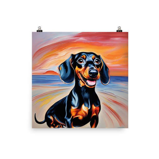 PugMug Custom Black Dachshund Poster