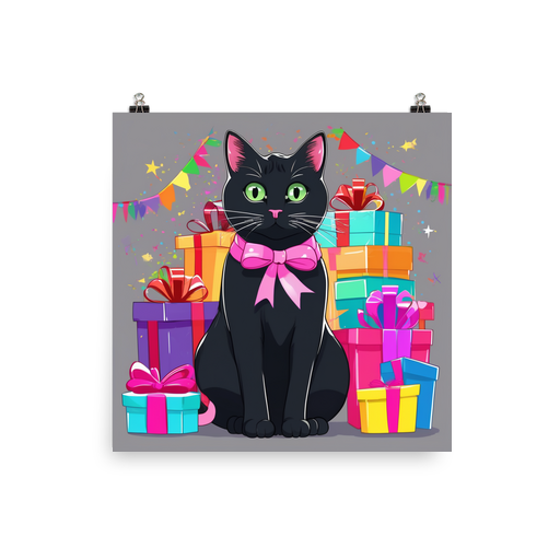 PugMug Custom Black American Shorthair Cat Poster