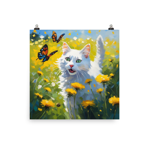 PugMug Custom White Companion Cat Poster