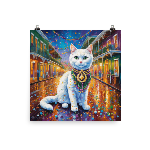 PugMug Custom White Companion Cat Poster