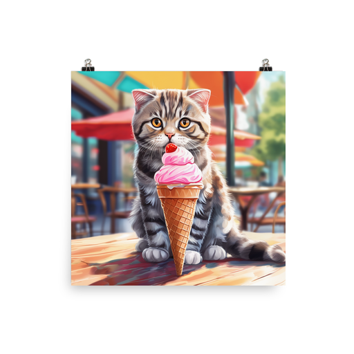 PugMug Custom Tabby Scottish Fold Cat Poster