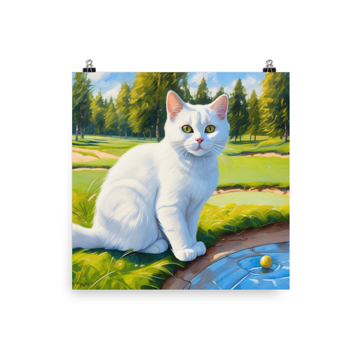 PugMug Custom White British Shorthair Cat Poster