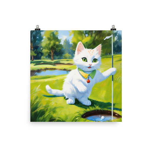 PugMug Custom White Companion Cat Poster