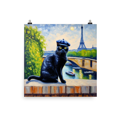 PugMug Custom Black British Shorthair Cat Poster