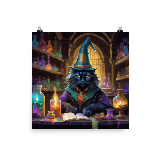 PugMug Custom Black Maine Coon Cat Poster