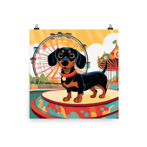 PugMug Custom Black Dachshund Poster