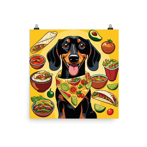 PugMug Custom Black Dachshund Poster