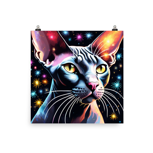PugMug Custom Black Sphynx Cat Poster